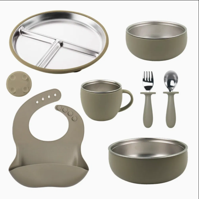 304 Round Suction Plate Kids Dinner Tableware